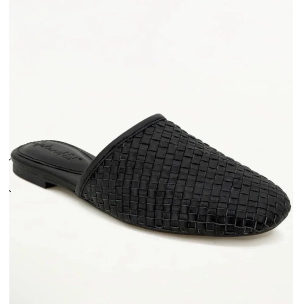 NEW Splendid Elissa Black Woven Flat Mules 6.5